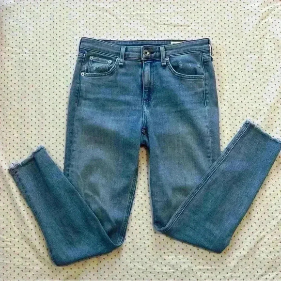 rag & bone Women's Skinny Jeans - Light Blue - Picture 5 of 11